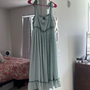 Arula Gingham Tie Sleeve Dress